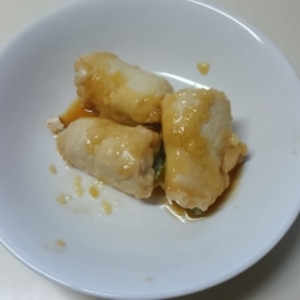 鶏ささ身ロールのオイスター照り焼き